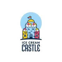 plantilla de icono de logotipo de castillo de helado divertido vector