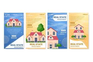 Real Estate Investment Stories Template Flat Design Illustration Editable of Square Background Suitable for Social media, Greeting Card and Web Internet Ads vector