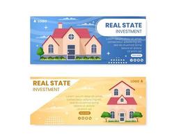 Real Estate Investment Banner Template Flat Design Illustration Editable of Square Background Suitable for Social media, Greeting Card and Web Internet Ads vector