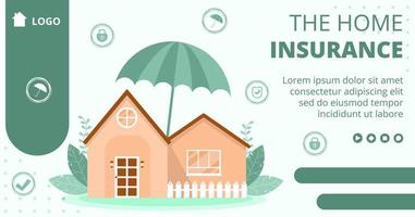 Property Insurance Post Template Flat Design Illustration Editable of Square Background Suitable for Social media, Greeting Card and Web Internet Ads vector