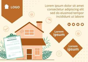 Property Insurance Brochure Template Flat Design Illustration Editable of Square Background Suitable for Social media, Greeting Card and Web Internet Ads vector