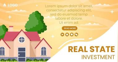 Real Estate Investment Post Template Flat Design Illustration Editable of Square Background Suitable for Social media, Greeting Card and Web Internet Ads vector