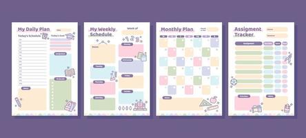 School Journal with Cute Icons vector