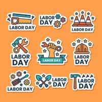 Labor Day Sticker Set vector