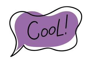 Hand Drawn Speech Bubble with Text - Cool. vector