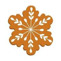 Christmas Ginger Cookie in the Form of Snowflake. vector