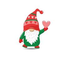 Cute Gnome holding a shape of heart vector