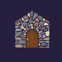 traditional stone house vector