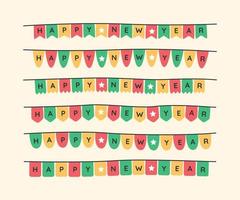 New Year Bunting Collection. vector