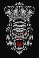 illustration vector king gorilla head