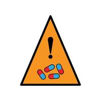 Drug stop flat icon, stop over dose, international overdose day. Design template vector