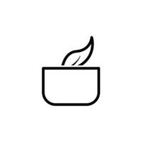 Leaf and bowl line icon. vegetarian icon. Design template vector