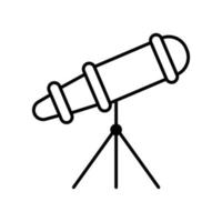Telescope line icon, good for media learning, coloring etc. Design template vector