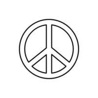 Peace sign line icon. Design template vector