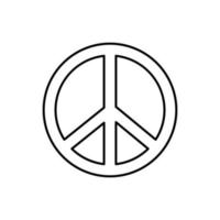 Peace sign line icon. Design template vector