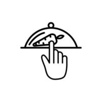 Restaurant vegetarian and touch line icon. Design template vector