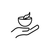 Vegetarian restaurant line icon. Design template vector
