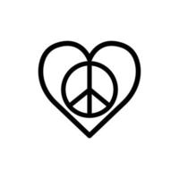 Peace line symbol. love and peace icon. Design template vector