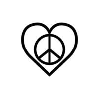 Peace line symbol. love and peace icon. Design template vector