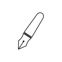 Fountain pen line icon. Education symbol. Design template vector
