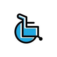 Wheelchair flat icon. Design template vector