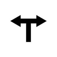 T-junction arrow icon. Design template vector