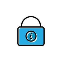 Key and information flat icon. Design template vector