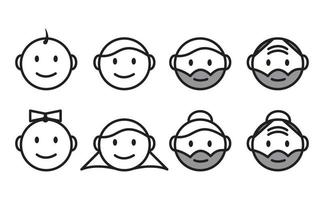 All ages  line  icon. Design template vector