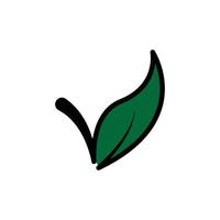 Leaf and vegetarian flat icon. Design template vector