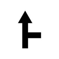 T-junction arrow icon. Design template vector