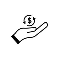 Business literacy icon with hand icon. Design template vector