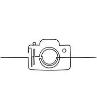 Icono de vector de cámara de fotos con estilo de dibujo dibujado a mano aislado en blanco