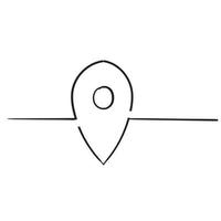 map pointer location icon handdrawn doodle vector