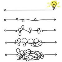 Simplifying the complex with bulb idea illustration doodle vector