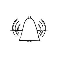 Ringing alarm vector icon handdrawn doodle style