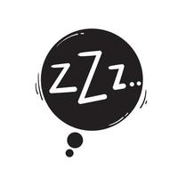 zzz sleep symbol con illustration with handdrawn doodle style vector