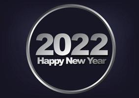 Happy New Year 2022. circle isolated on black background for design. Beautiful Glowing overlay template for holiday greeting cards. vector