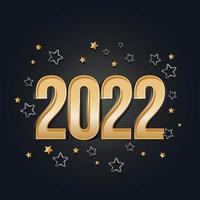 2022, Classy 2022 Happy New Year background. Golden design for New Year 2022 greeting cards vector. vector