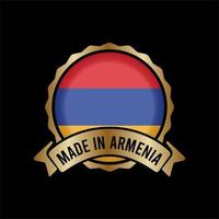 Botón de etiqueta de sello de insignia de oro hecho en armenia vector