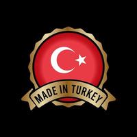 Gold Badge Stamp Label Button Made in turkey vector