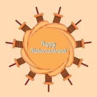 creative makar sankranti vector illustration,