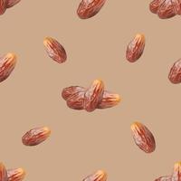 repeat pattern created with Arabian dates, Arabian dates seamless pattern created on flat colored background. vector