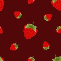 juicy repeat pattern created with raspberry fruit, raspberry fruit seamless pattern created on flat colored background. vector