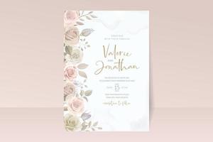 Beautiful roses invitation card template vector