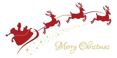 Merry Christmas with Santa Claus sleigh