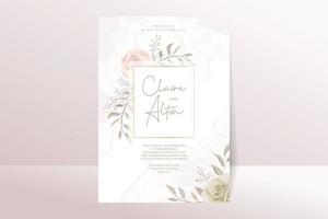 Beautiful roses invitation card template vector