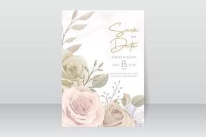Beautiful roses invitation card template vector
