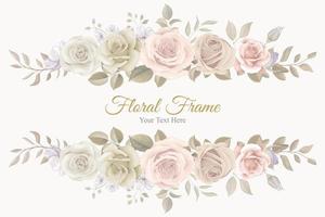 Beautiful floral frame background design vector