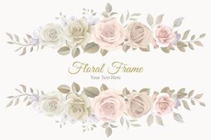 Beautiful floral frame background design vector