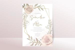 Beautiful roses invitation card template vector